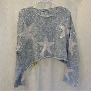 WIldfox Star-Crossed Crop Sweater in Saddle Blue